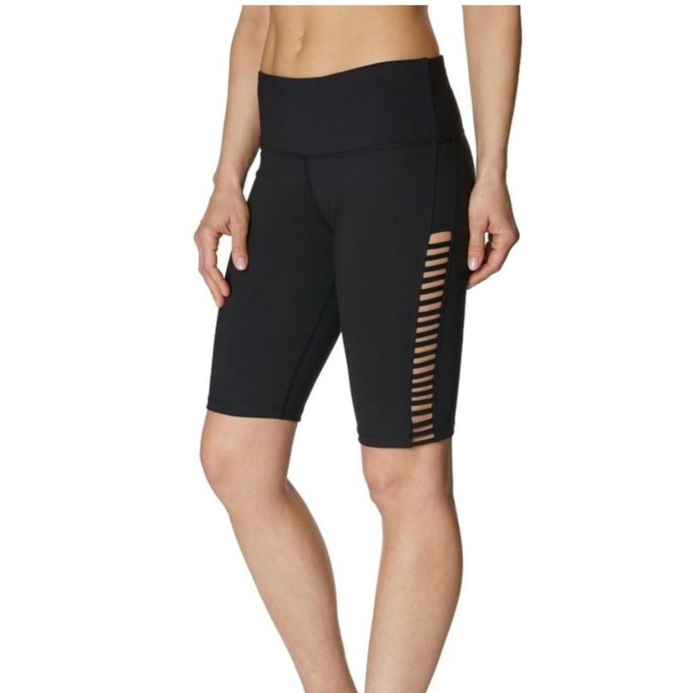 Betsey Johnson Size Medium Black Biker Cutout Shorts